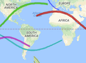 Upcoming total solar eclipses 2017-2024