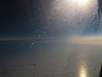 LTU flight, fog and ice on window